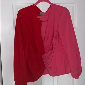 ASOS blouse red / pink size 14